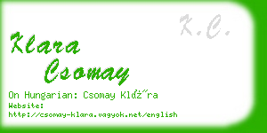 klara csomay business card